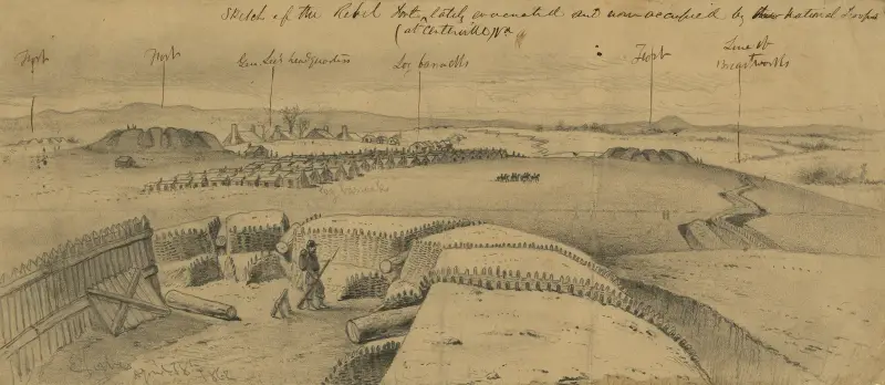 Försvarsverken vid Centreville av Edwin Forbes