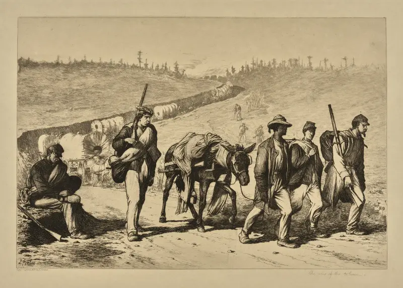 The rear of the column. av Edwin Forbes