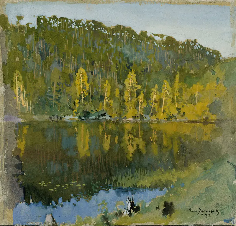 Waldteich, Landschaftsstudie von Eero Järnefelt