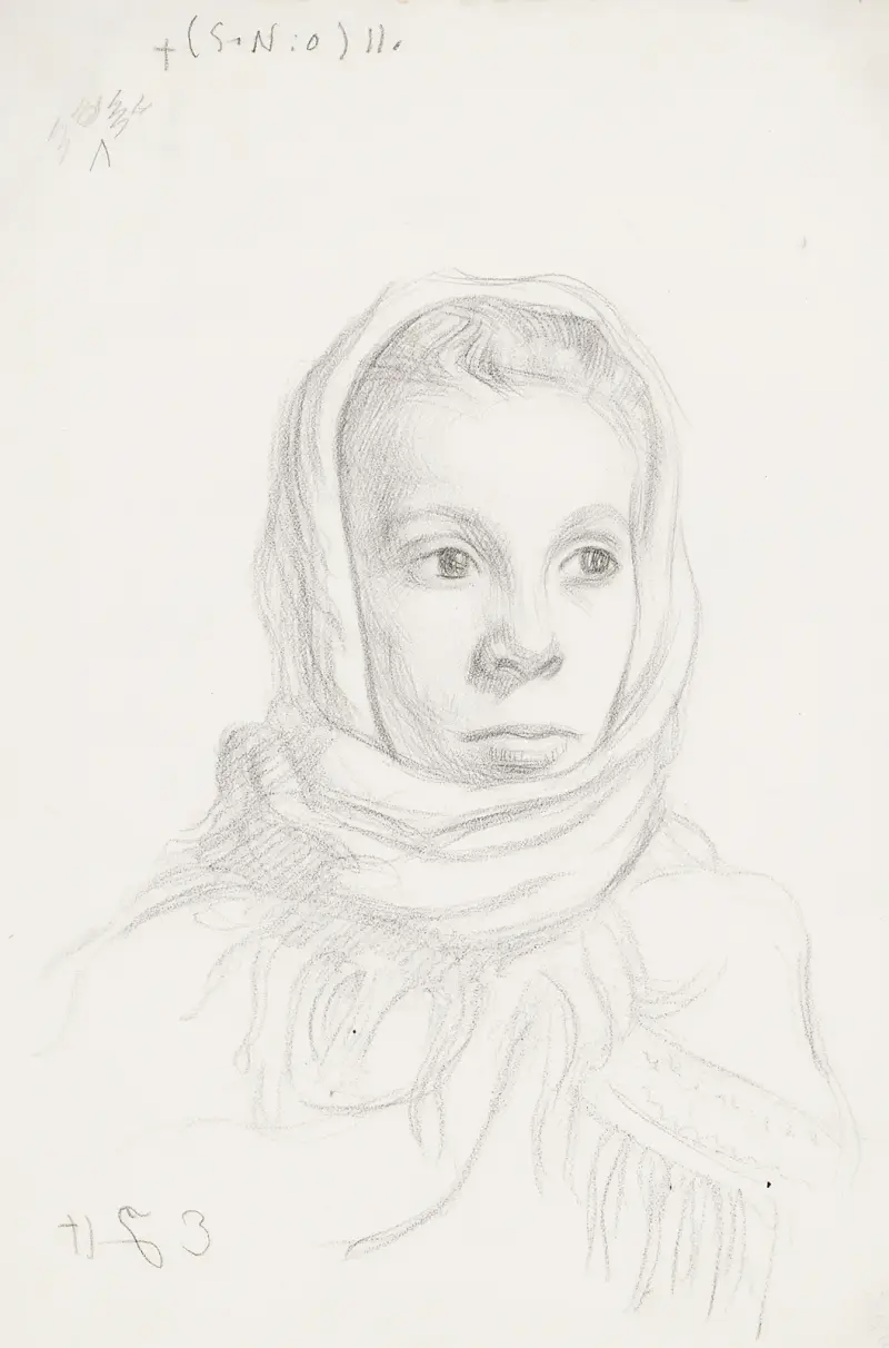 Flicka med sjal (Fanny Wasenius) av Eero Järnefelt
