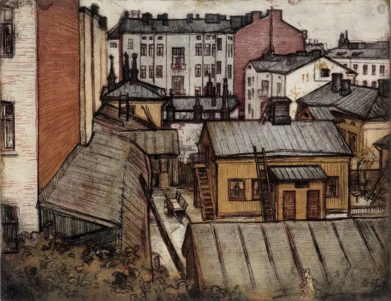 View from the Artist’s Bernhardinkatu Home av Eero Järnefelt