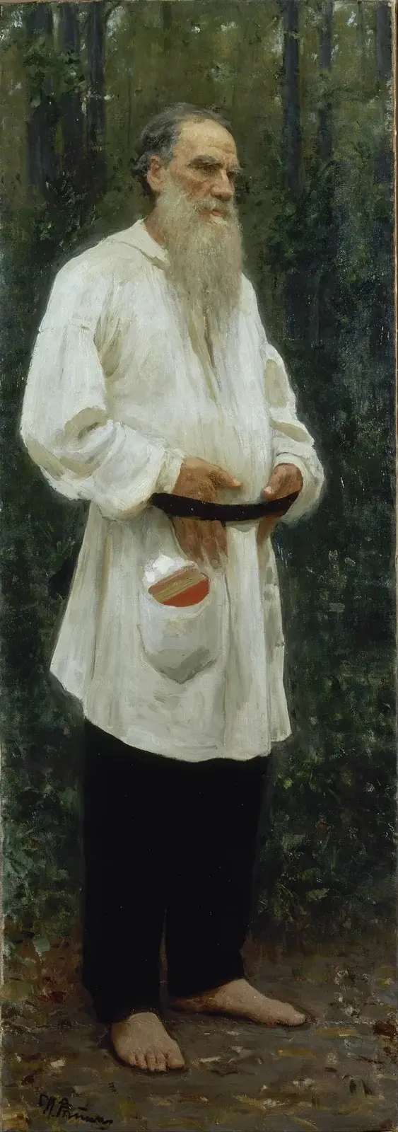 Leo Tolstoi barfuß von Ilya Efimovich Repin