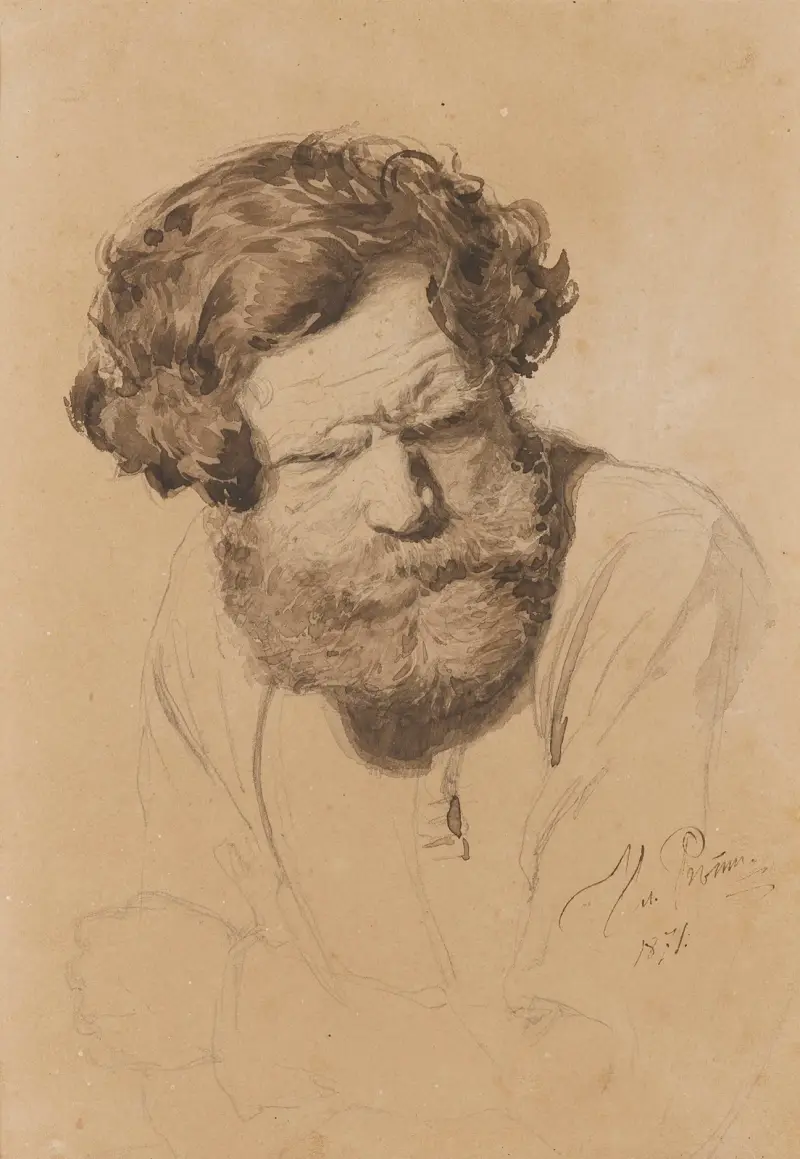 Portrait Of A Russian Peasant av Ilya Efimovich Repin