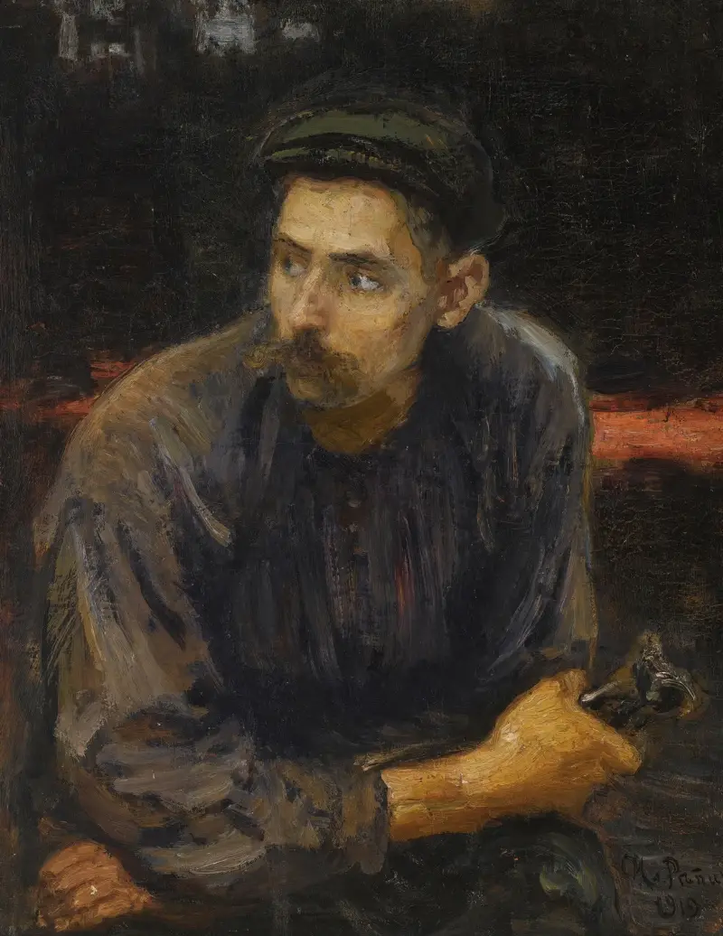 Portrait Of A Worker av Ilya Efimovich Repin