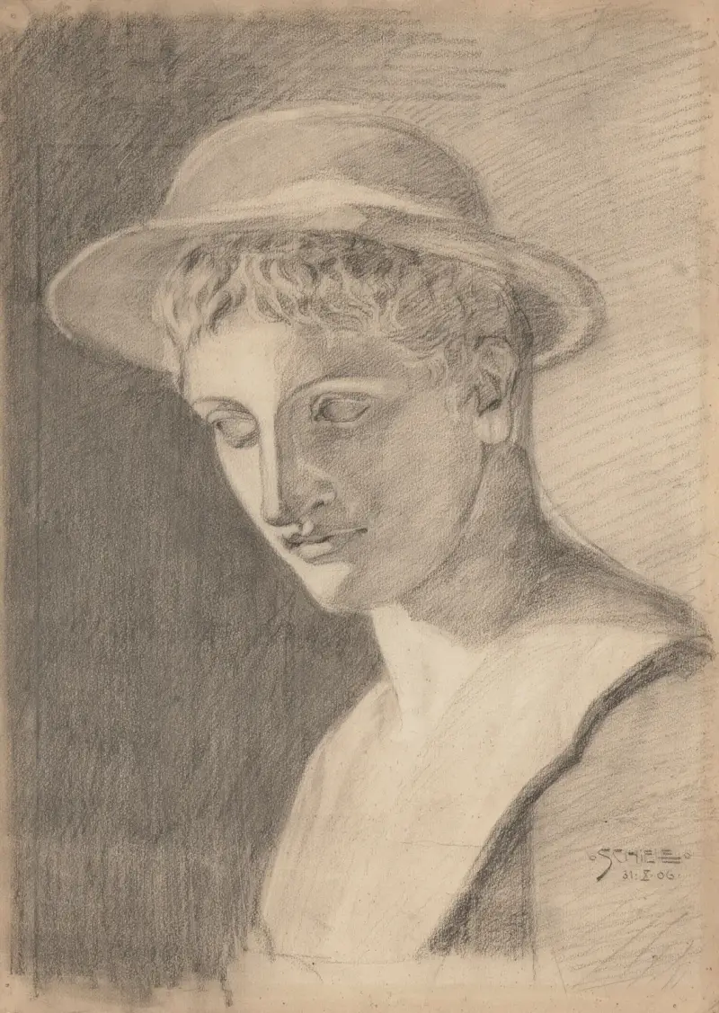 Akademische Porträtbüste av Egon Schiele