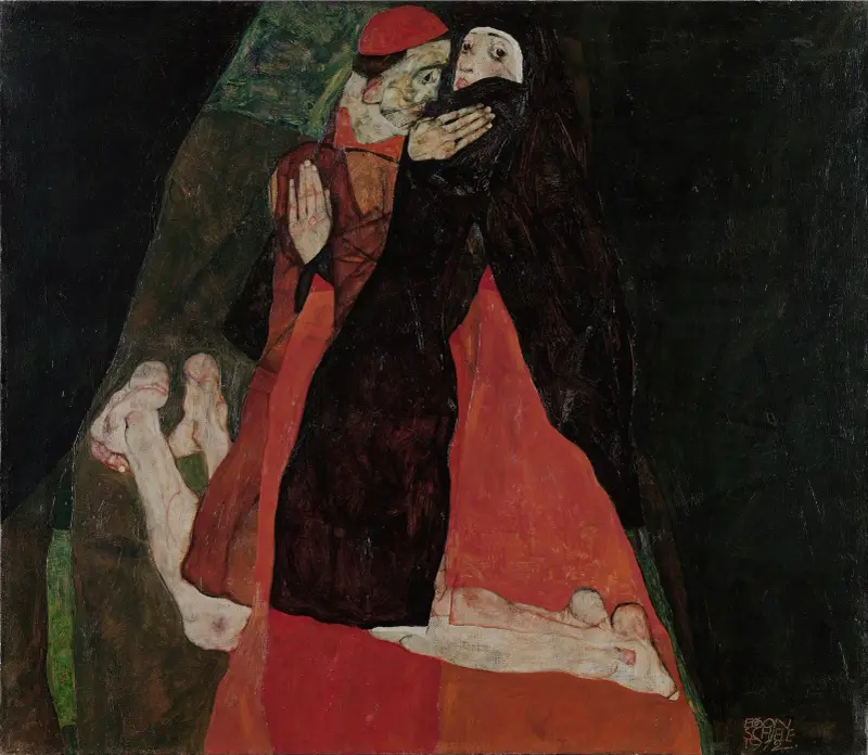Kardinál a jeptiška, Egon Schiele