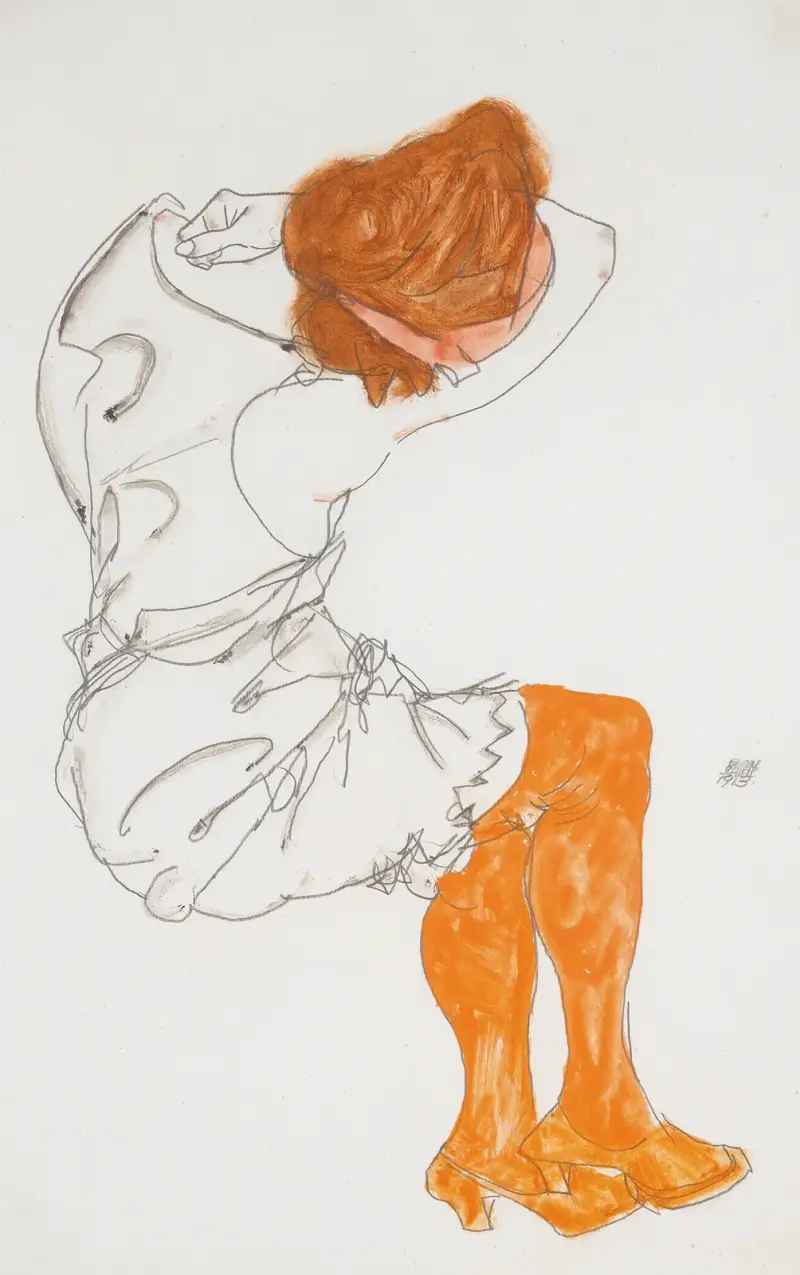 Śpiąca dziewczyna, Egon Schiele