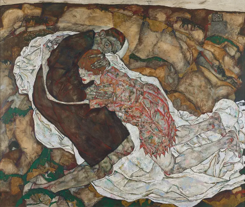 Death and girl av Egon Schiele