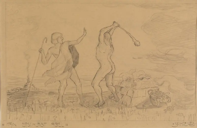 Kain erschlägt Abel von Egon Schiele