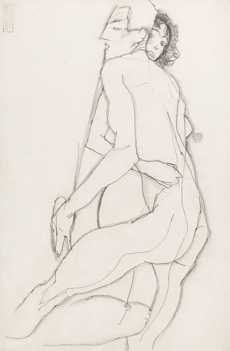 Kochankowie, 1913, Egon Schiele