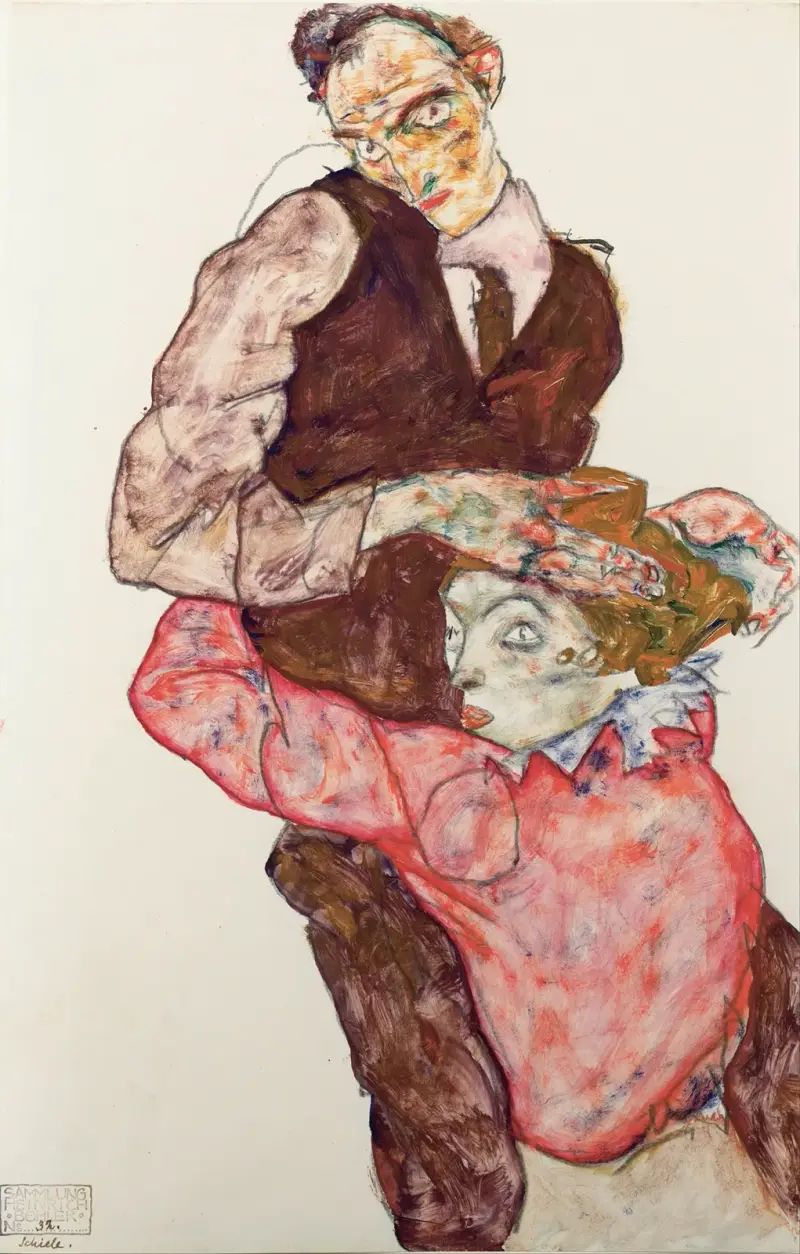 Milenci, 1914, Egon Schiele