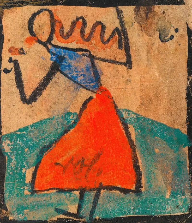 Mädchen mit rotem Rock von Egon Schiele