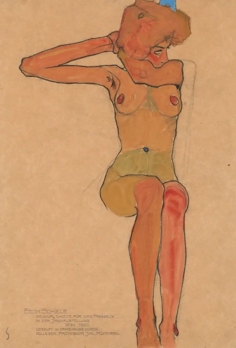 Akt dívky (Gertrude), 1979 – Nr. 1, Egon Schiele
