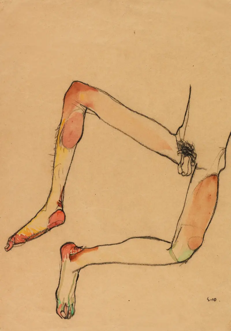 Männlicher Unterleibstorso von Egon Schiele