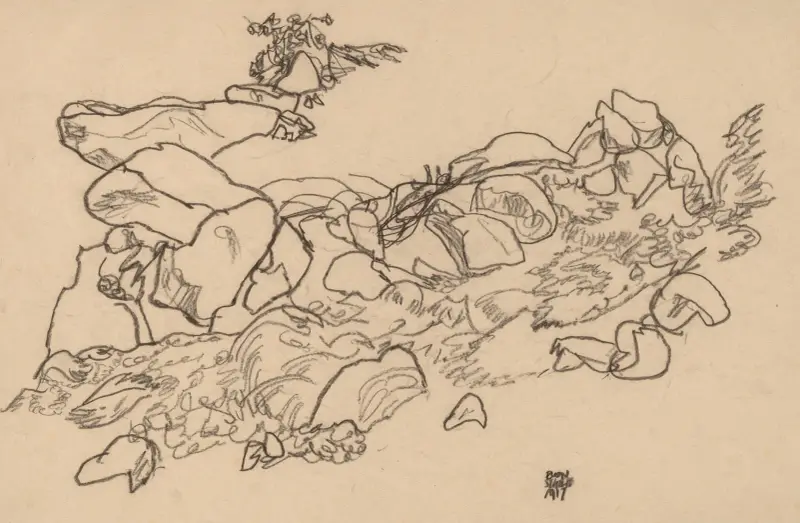 Gebirgsbach von Egon Schiele