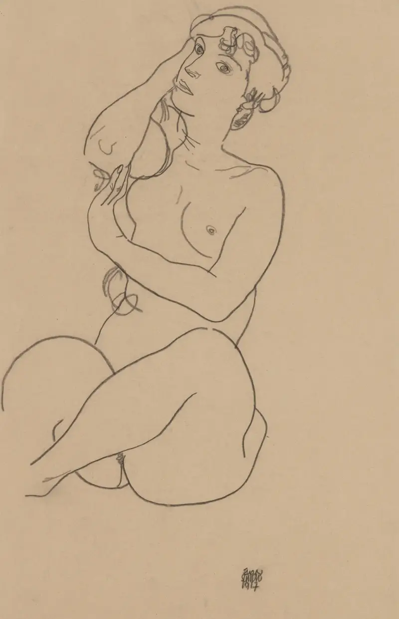 Akt, 1917, Egon Schiele