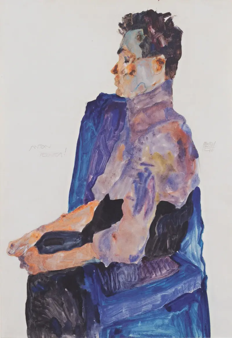 Portrait of Anton Peschka av Egon Schiele