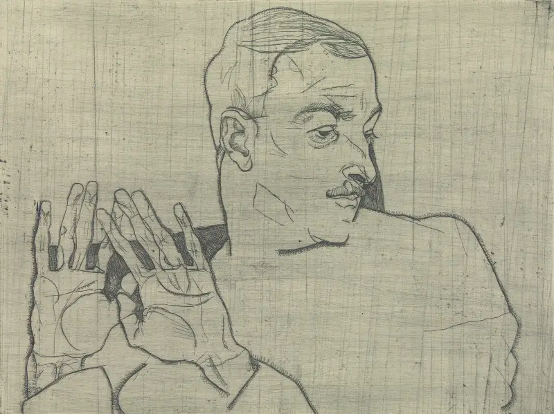 Portrait of Arthur Roessler av Egon Schiele