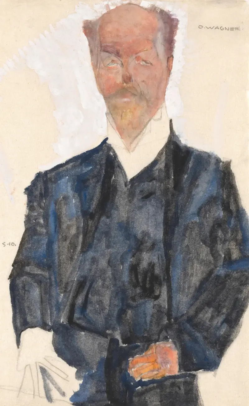 Porträt Otto Wagner av Egon Schiele