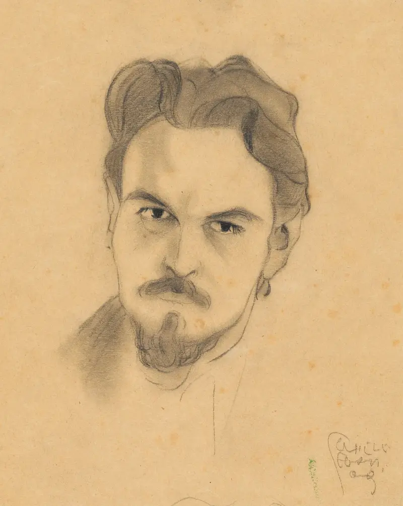 Porträtstudie Anton Peschka av Egon Schiele