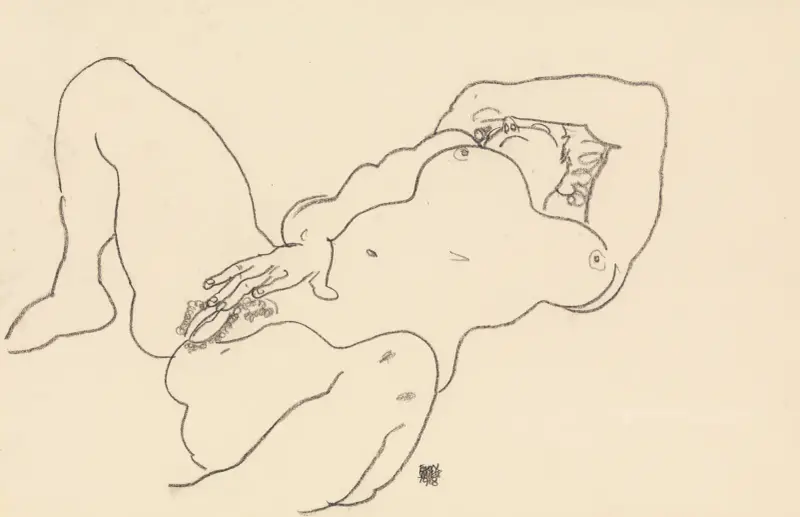 Liegender Akt von Egon Schiele