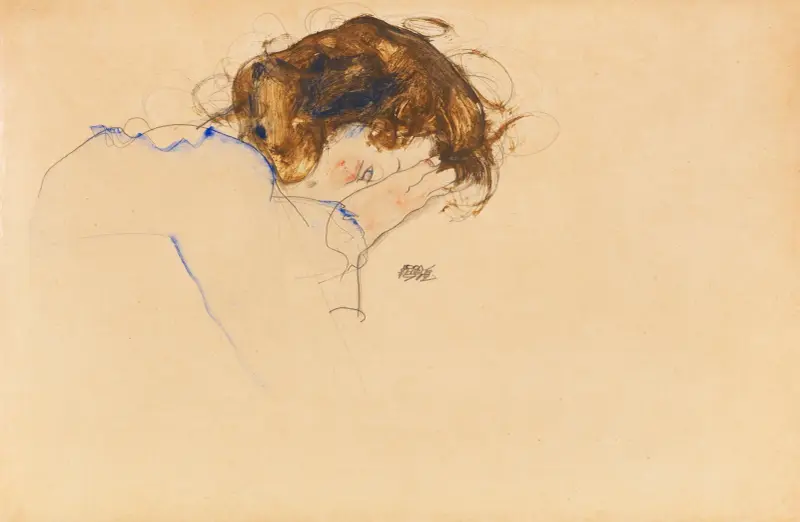 Spící, Egon Schiele