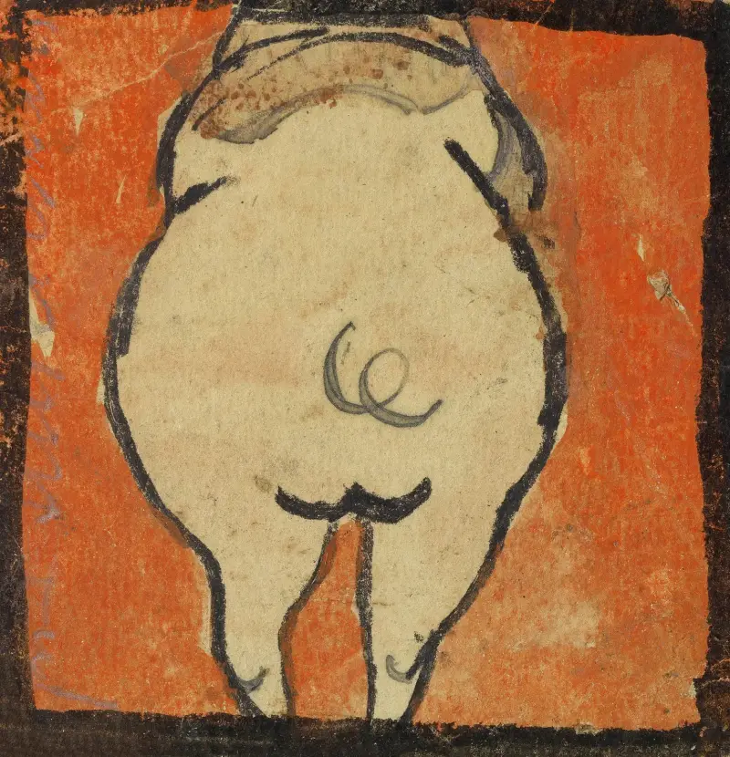 Schwein von hinten von Egon Schiele