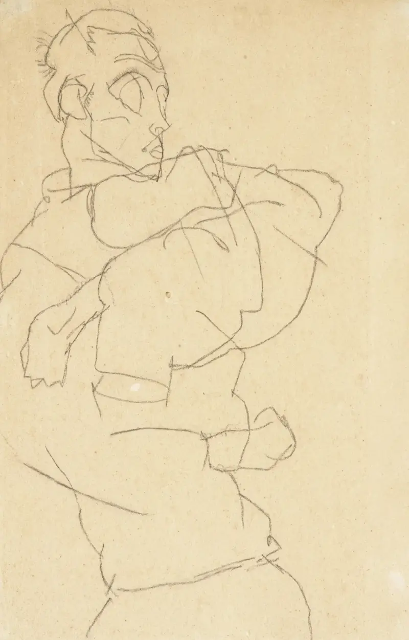 Autoportrét, Egon Schiele