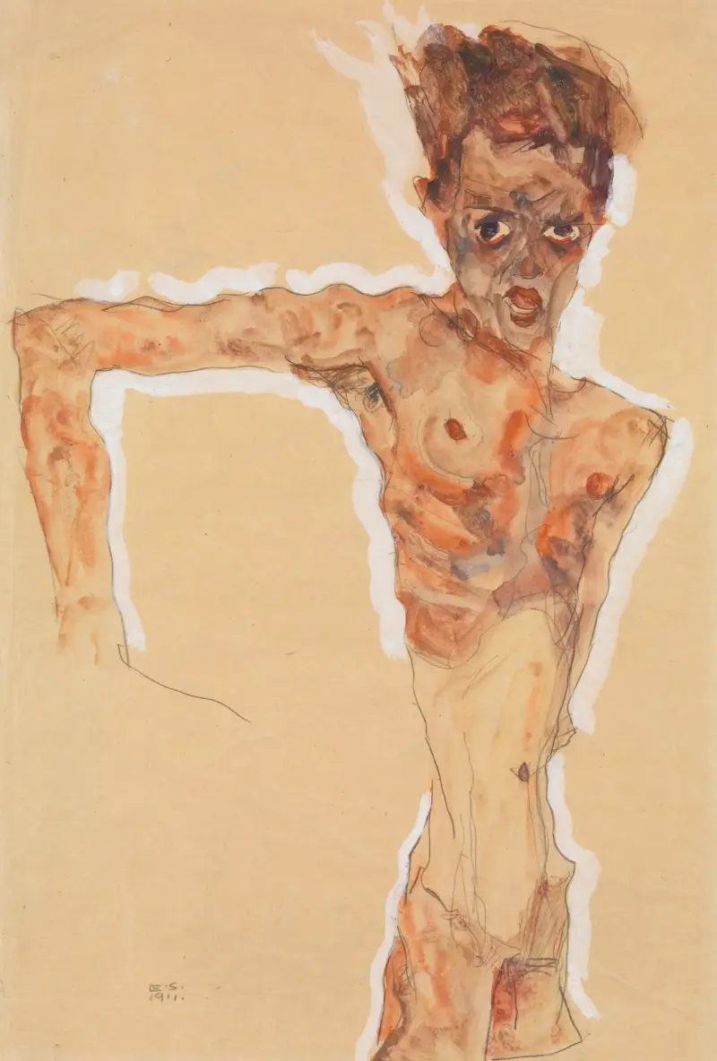 Autoportrét, 1911 – č. 2, Egon Schiele