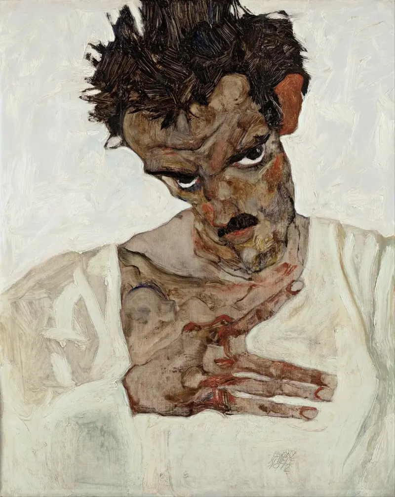 Selbstbildnis mit gesenktem Kopf von Egon Schiele