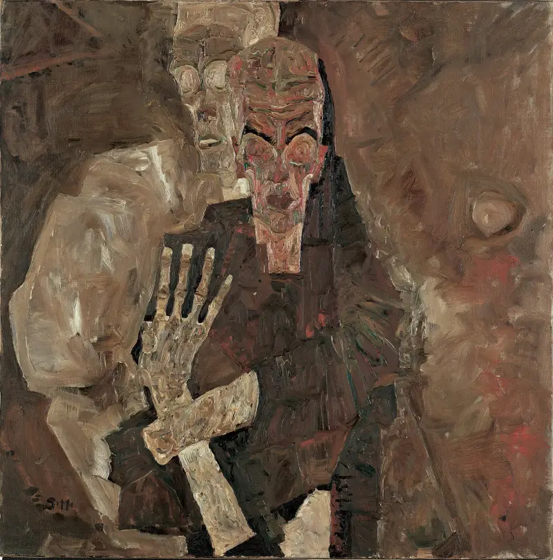 Selbstseher II (Der Tod und der Mann) von Egon Schiele