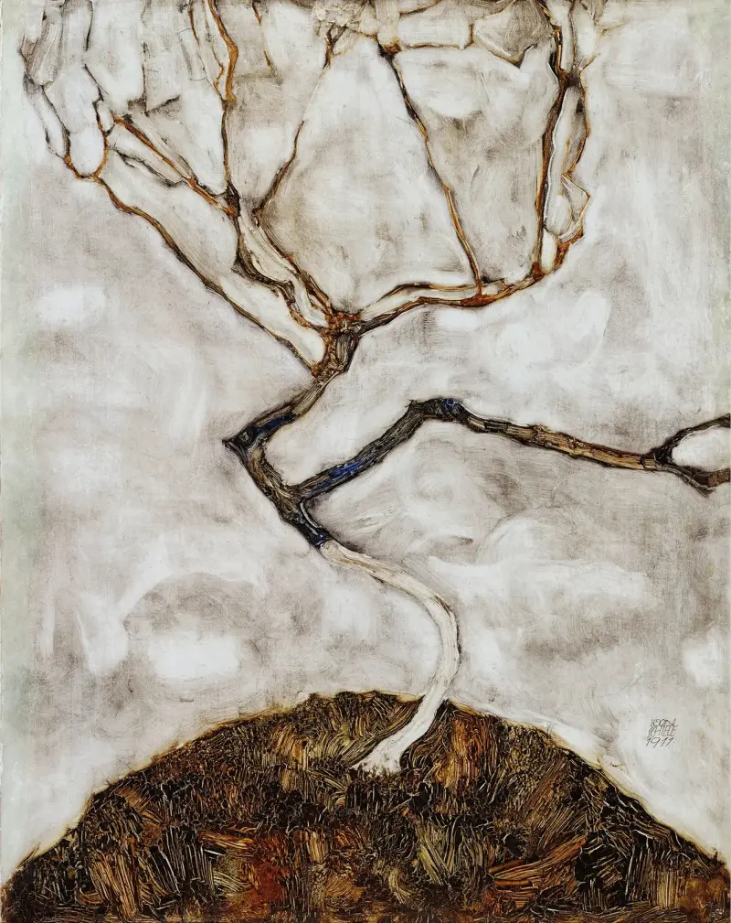 Małe drzewo późną jesienią, Egon Schiele