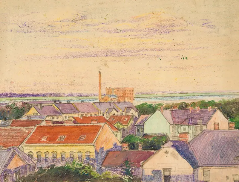 Widok miasta, Egon Schiele