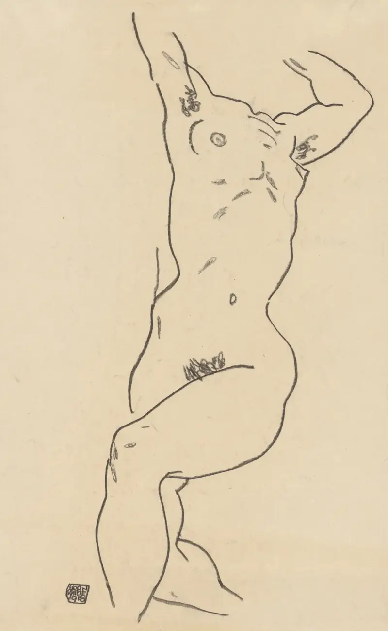 Torso of a Nude av Egon Schiele