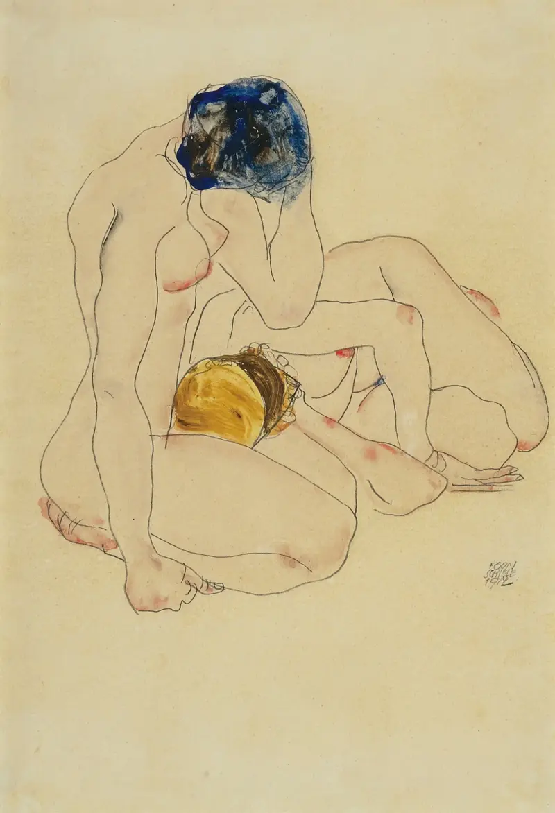 Zwei Freundinnen, 1912 von Egon Schiele