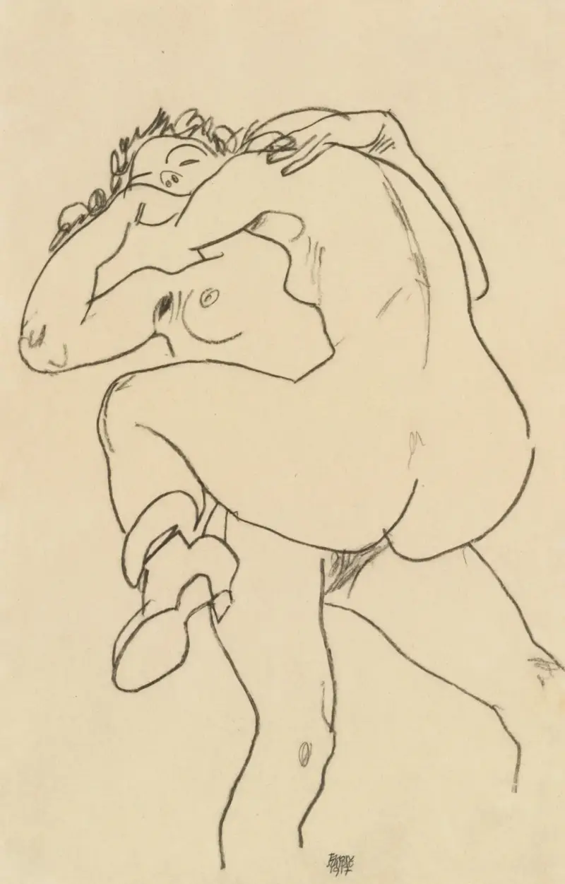 Zwei Freundinnen, 1917 von Egon Schiele
