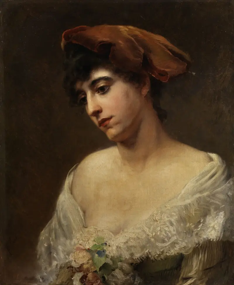 Portrait of a Young Lady av Konstantin Egorovich Makovsky