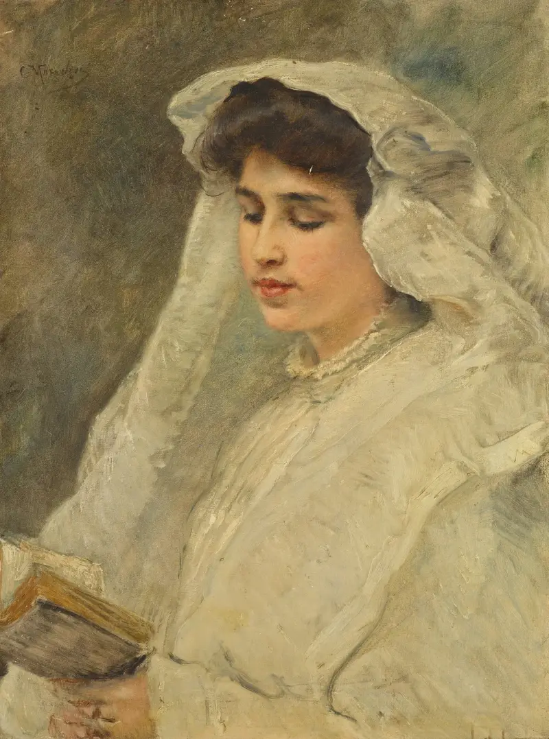 Woman Reading av Konstantin Egorovich Makovsky