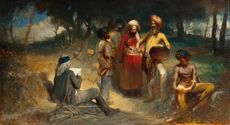 Examining the Spy. Motif from the Indian Mutiny av Egron Lundgren