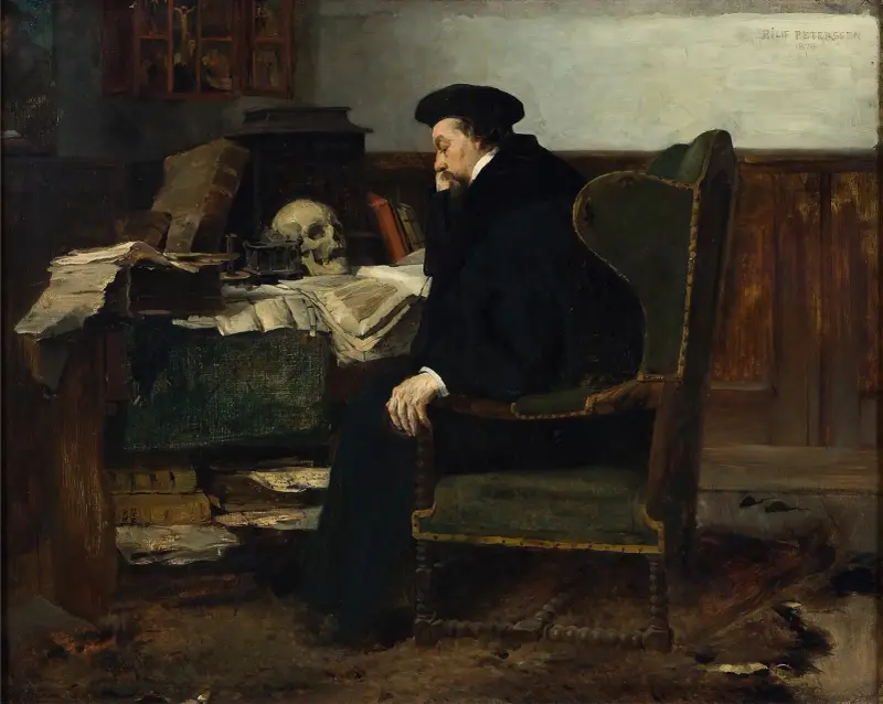 In seine Studien vertieft von Eilif Peterssen