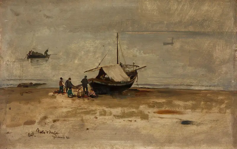 The Beach at Porto d’Anzio av Eilif Peterssen