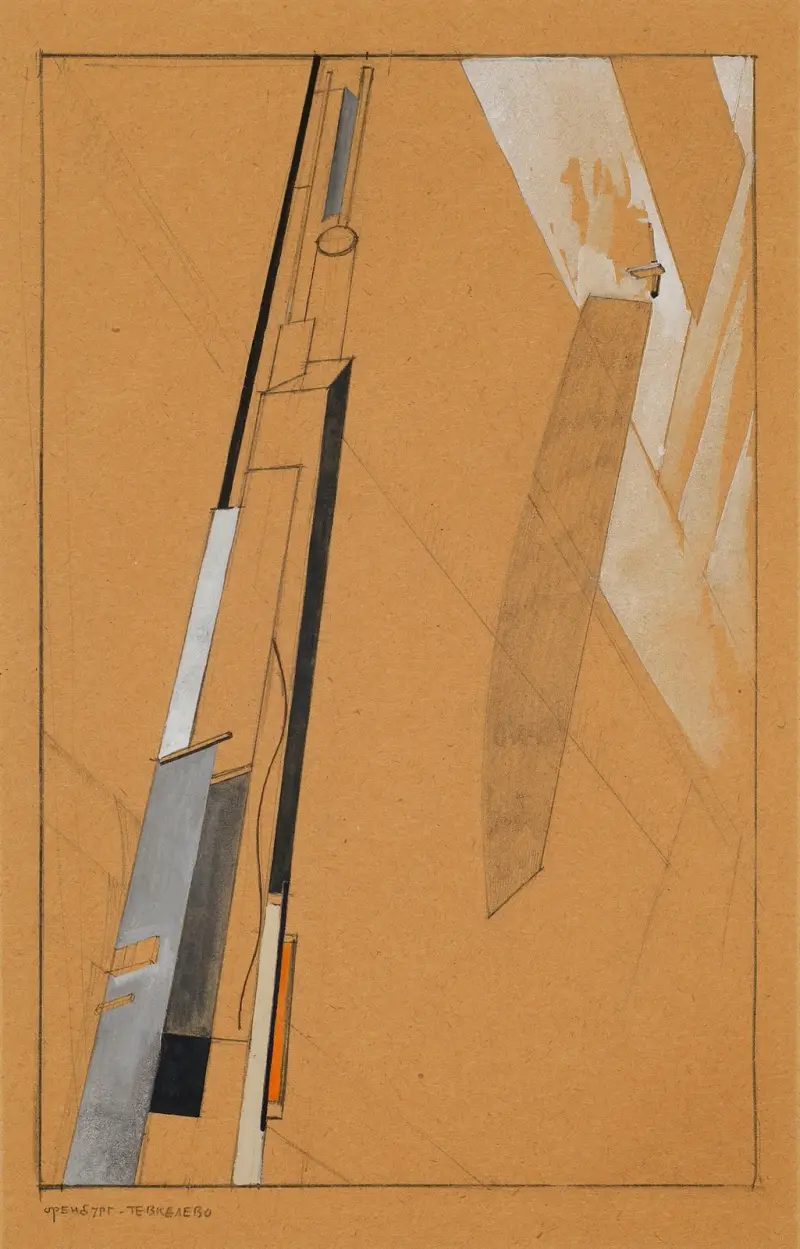 Preliminär studie för 'Proun 2 D' av El Lissitzky