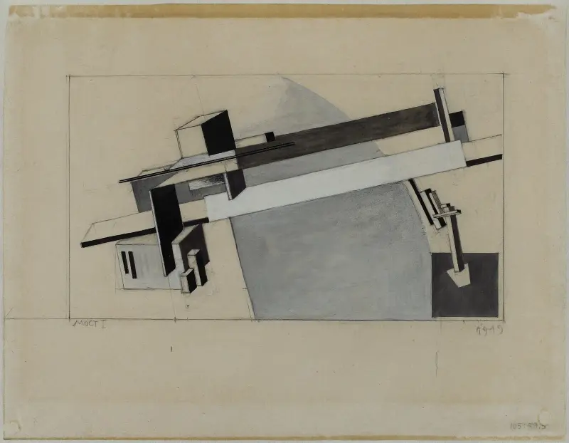 Proun Study 1A (Proun S. K.) the Bridge av El Lissitzky