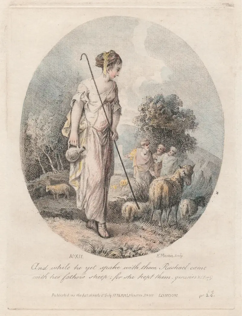 And While He Yet Spake…Shepherdress av Elias Martin