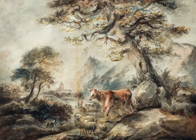 Landschaft mit Vieh von Elias Martin