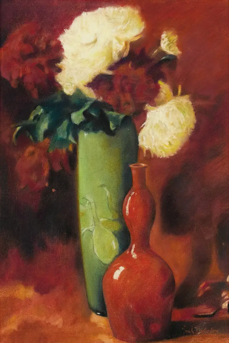 Bouquet of Flowers and Vases av Emil Carlsen