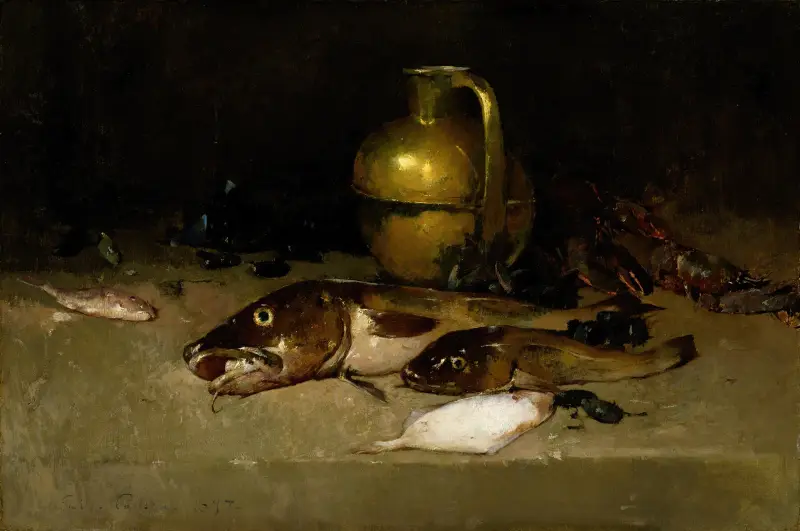 Stillleben mit Fisch von Emil Carlsen