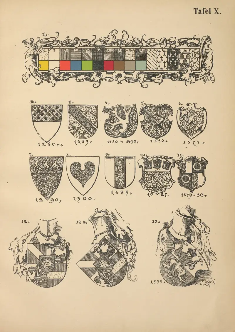 Heraldischer Handbuch fur Freunde der Wappenkunst Pl.10 av Emil Doepler