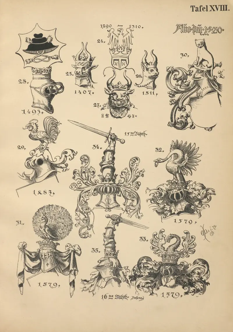 Heraldischer Handbuch fur Freunde der Wappenkunst Pl.17 av Emil Doepler
