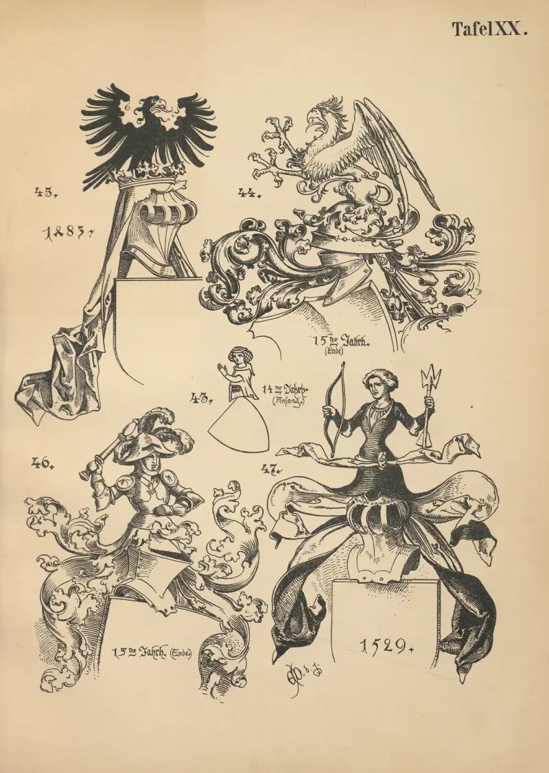 Heraldischer Handbuch fur Freunde der Wappenkunst Pl.19 av Emil Doepler